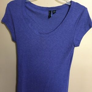 Cynthia Rowley blue t shirt top S scope neck mint